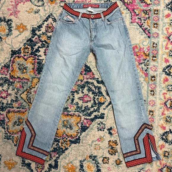 Vintage Guess Embroidered Jeans - Picture 1 of 15